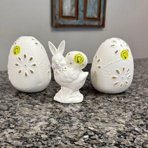 Make Market Light-Up Ceramic Easter Bunny Chic and light up Easter eggs NEW